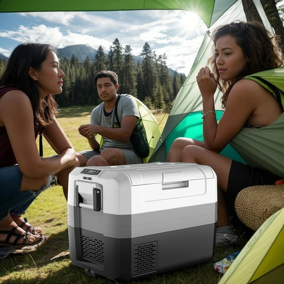 Resenkos 58 Quart Portable Electric Camping Car Cooler, Portable Freezer for Camping, Truck, RV, Travel, Boat and Home Use