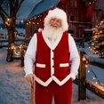thumbnail image 2 of Mens Fluffy Xmas Santa Vest Flannel Sleeveless Warmy Vest Jackets Red L, 2 of 5