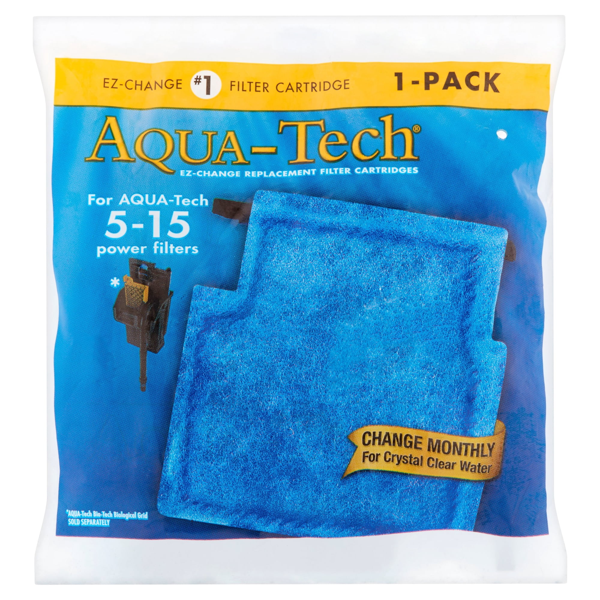 Aqua-Tech EZ-Change Filter Cartridge for Aquariums, Size #1 for 5-15 Filters, 1 Count