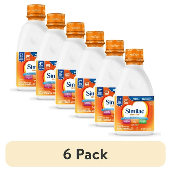 (6 pack) Similac Sensitive Ready-to-Feed Baby Formula, 32-fl-oz Bottle