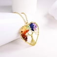 thumbnail image 6 of [Clearance] Colorful Crystal Pendant Necklaces for Women Fashion 18k Gold Plated Stainless Steel Tree of Life Heart Necklace Jewelry Gift on Clearance, 6 of 7