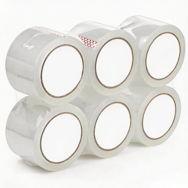Cinta de embalar transparente, 6 rollos, 54,6 yardas por rollo, cinta de embalaje resistente para embalar, sellar y almacenar