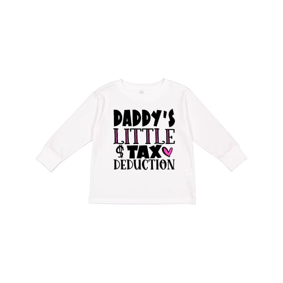 Inktastic Daddy's Little Tax Deduction Pink Hearts Boys or Girls Long Sleeve Toddler T-Shirt
