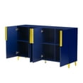 thumbnail image 3 of Vastcury 4-Door 55" Glossy Finish Light Luxury Storage Sideboard Cabinet, Accent Buffet with Adjustable Shelf for Living Room, Navy, 3 of 7