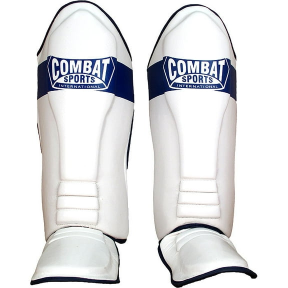 Combat Sports MMA Kickboxing Shin Guards Regular White