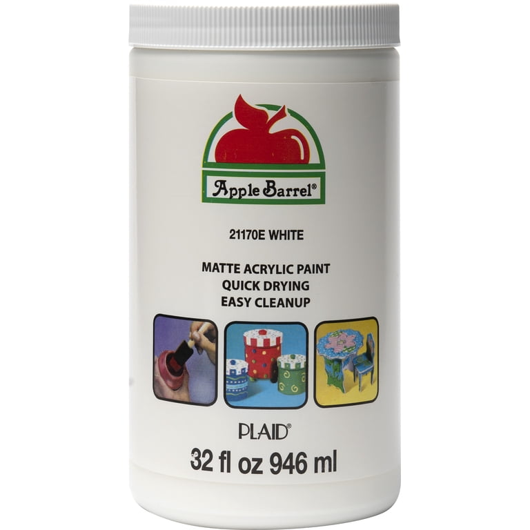 Apple Barrel Acrylic Craft Paint, White, 32 fl oz photo 1