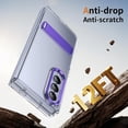 thumbnail image 5 of Clear for Samsung Galaxy Z Fold 3 Case with Kickstand, Built-in Screen Protector [Horizontal & Vertical Stand] Crystal Clear Slim Fit Anti-Yellow Scratch Resistant Shockproof Case, Purple, 5 of 13