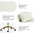 thumbnail image 5 of Adjustable Modern Swivel Velvet Desk Task Chair for Makeup Vanity Ivory, 5 of 8