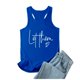thumbnail image 1 of Camiseta sin mangas con estampado de letras para mujer - Camiseta divertida con estampado gráfico, cuello redondo informal, corte holgado - S-XXL, 1 of 4