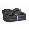 thumbnail image 4 of Modern Gray 3-Piece Power Reclining Living Room Set – Pebbled Faux Leather, LED Lights & USB Ports, 4 of 25