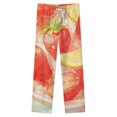 thumbnail image 4 of Strawberry Fruit Watercolor Winter Female Pants Flannel High Waist Women Pants Lady Warm Straight Leg Plush Trousers, 4 of 7