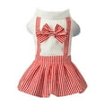 thumbnail image 1 of Stripe Pattern Pet Skirt - Bow-knot Design - Turn-down Collar - Machine Washable - Friendly to Skin - Decorative Polyester Summer Pet Dog Striped Dress Shirt - Clothing Pet Supplies, 1 of 8