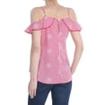 thumbnail image 2 of GYPSIES & MOONDUST Womens Red Cold Shoulder Check Top Juniors XS, 2 of 2