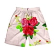 thumbnail image 2 of kingque Men Beach Shorts Elastic Waist Bottoms Floral Print Summer Short Pants Hawaiian Beachwear Holiday, 2 of 4