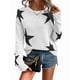 thumbnail image 3 of Suéter Informal de Punto con Cuello Redondo y Hombros Caídos con Estampado de Estrellas para Mujer L, 3 of 9