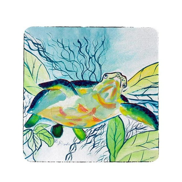 Betsy Drake CT1118 Smiling Sea Turtle Coaster - Set of 4