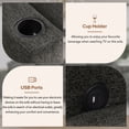 thumbnail image 4 of EUROCO 109.8" Longer Sectional Sofa Chenille Fabric Sectional Couch with Storage Chaise,  with 2 pillows Cup Holder and USB Posts for living room, Black, 4 of 8