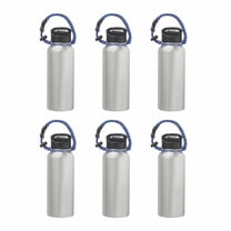 6 Vulcan Stainless Steel Water Bottles with Strap Set, 34 oz. - Double Wall, Vacuum Insulated - Silver