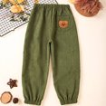 thumbnail image 2 of Bjutir Toddler Boys Pants Fall Winter Solid Color Comfortable Waist Kids Warm Long Pants Green Size 5-6 Years, 2 of 4