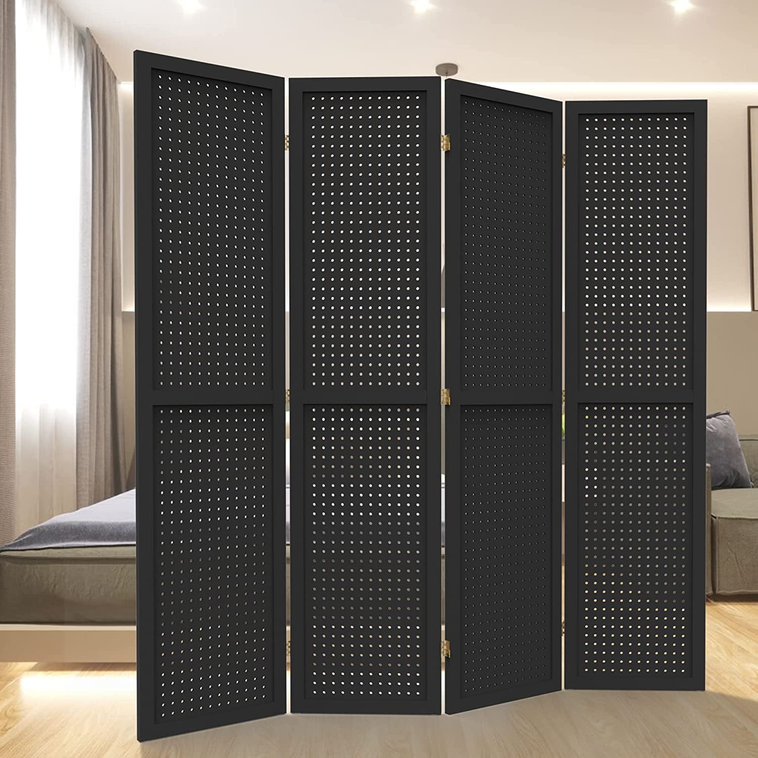 DURASPACE Room Dividers with 4 Panels Folding Privacy Screens 5.6 FT