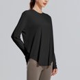 thumbnail image 4 of MHFRRA Camiseta deportiva de Yoga con Protección Solar, Manga Larga, Ligera, de Secado Rápido, para Senderismo y deportes. Negro, 4 of 4