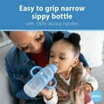 thumbnail image 3 of Dr. Brown's Milestones Narrow Sippy Bottle with Silicone Handles Blue 2x8oz Bottles, 3 of 9
