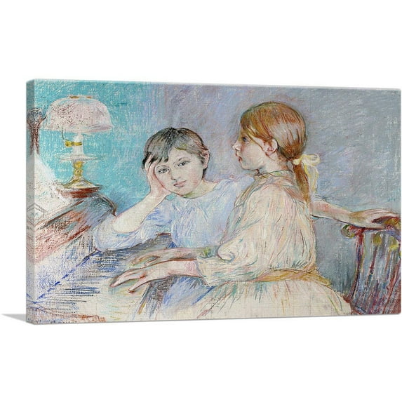 ARTCANVAS Le Piano Canvas Art Print by Berthe Morisot - Size: 18" x 12" (0.75" Deep)