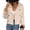 Apricot, variant on Cropped Trench Coat for Women Double Breasted Long Sleeve Work Office Business Casual Fall Short Jackets XL