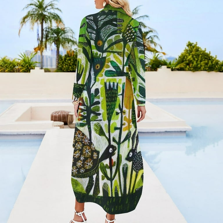 The hare and the tortoise Long Sleeved Shirt Dress Women's summer dress  women's summer dress dresses korean style - Walmart.com