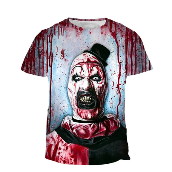 Terrifier 2 Horror Movie Shirt, Scary Character T-Shirt, Unisex Halloween Short Sleeve for Men Women Small