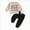 V3-Beige, variant on 0-6 Months Infant Boys Long Sleeve Pants Fall Winter Outfit Contrast Color Sweatshirt Top Pants Set