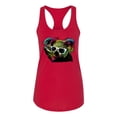 thumbnail image 2 of Neon Technicolor Trippy Party Rainbow Koala | Womens Animal Lover Jersey Racerback Tank Top, Red, Medium, 2 of 4
