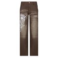 thumbnail image 1 of Pantalones de mujer Fashion Street Retro Cintura baja Loose Love Printed Jeans de pierna ancha Fridja  hfkajh102106, 1 of 6