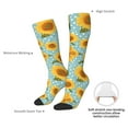 thumbnail image 5 of Knee High Socks for Men and Women, White Polka Dot Sunflower Althletic Compression Socks, Support Long Tube Socks for Outdoor Sport, Calf Socks, High Stockings for Women Men, 5 of 7