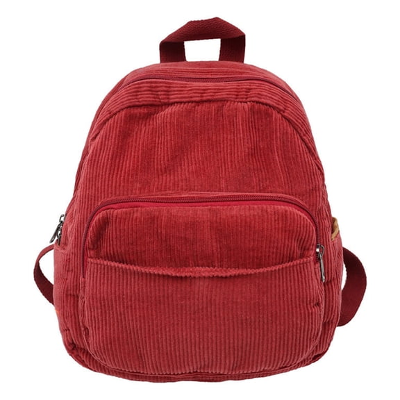 Compact Corduroy Backpack Retro Design Rucksack School Bag Daypack for Trendy Individuals