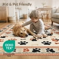 thumbnail image 4 of ODIKA 6'x9' Washable Area Rug Non-Slip, Chair-Friendly, Print Paws Interlocking Motif Bone Alfombra Para Perros Schnauzer for Dining Room, Under Table, Office Décor, 4 of 7
