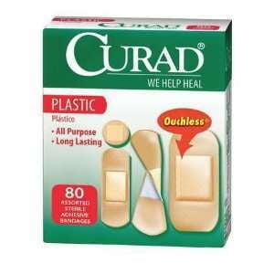 Curad Pansements en Plastique Tailles Assorties, 80 Chacun