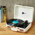 thumbnail image 5 of Arkrocket Curiosity Bluetooth Suitcase Turntable with Built-in Speakers, Cream Rose Gold, 5 of 5
