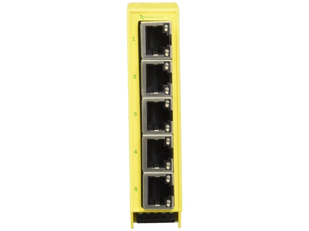Brainboxes SW-505 Industrial Compact Ethernet 5 Port Switch DIN Rail Mountable