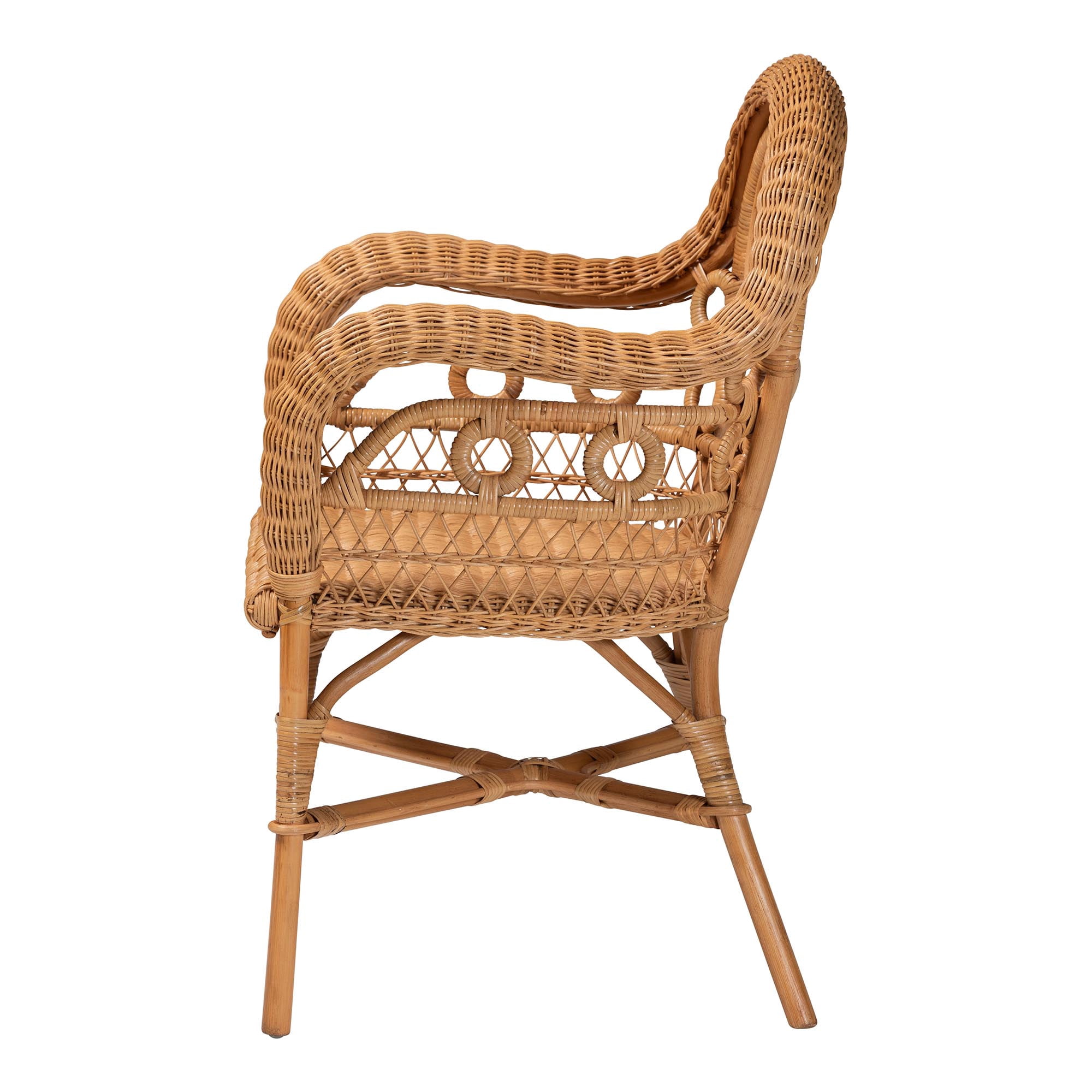 bali & pari Abigale Boho Dining Chair, Light Honey