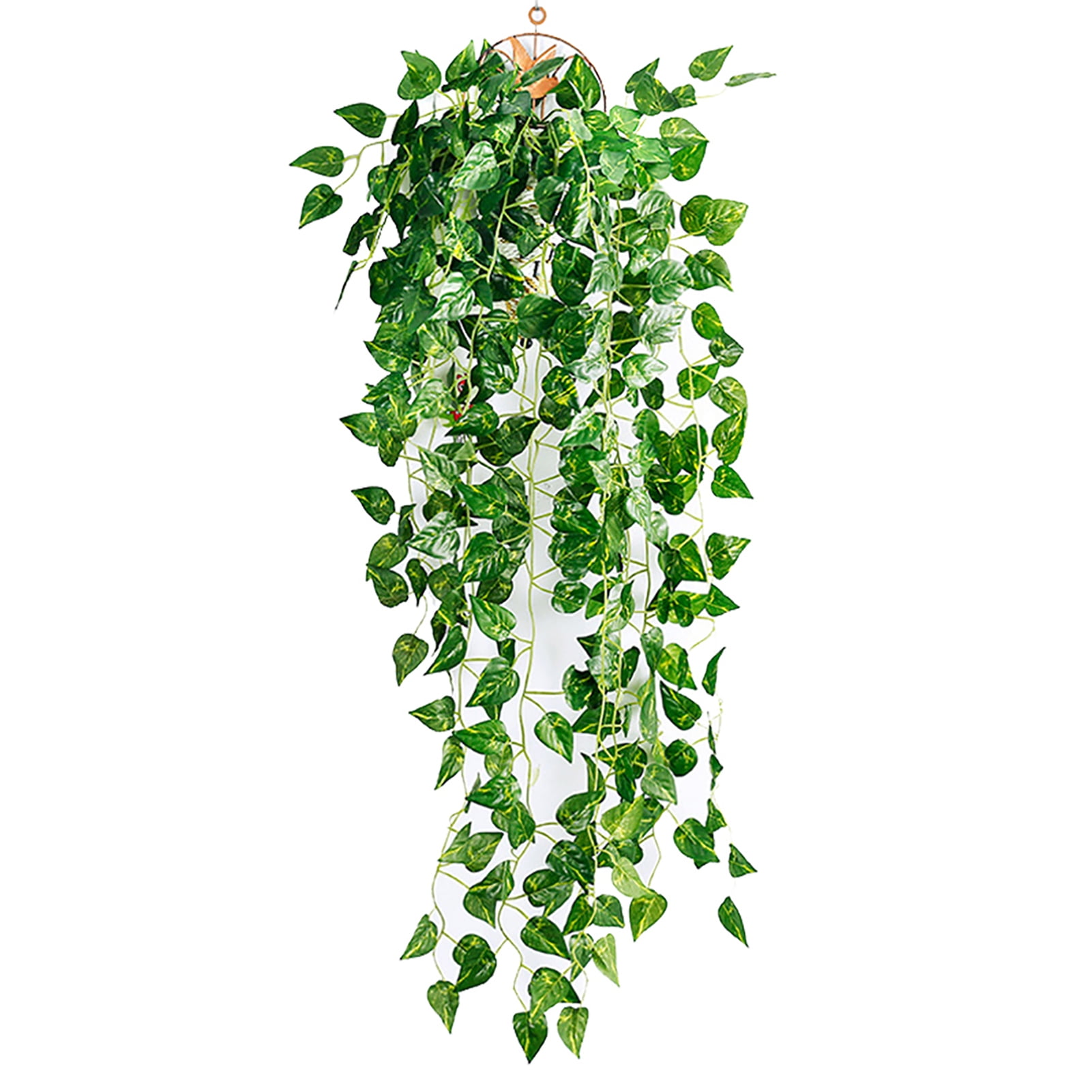 MBTY 5 Pack Artificial Vines Vine Leaves Hanging Garland Fake Vine Bouquet  String Home Party Wedding Decoration, Plastic, Green Shooting Background