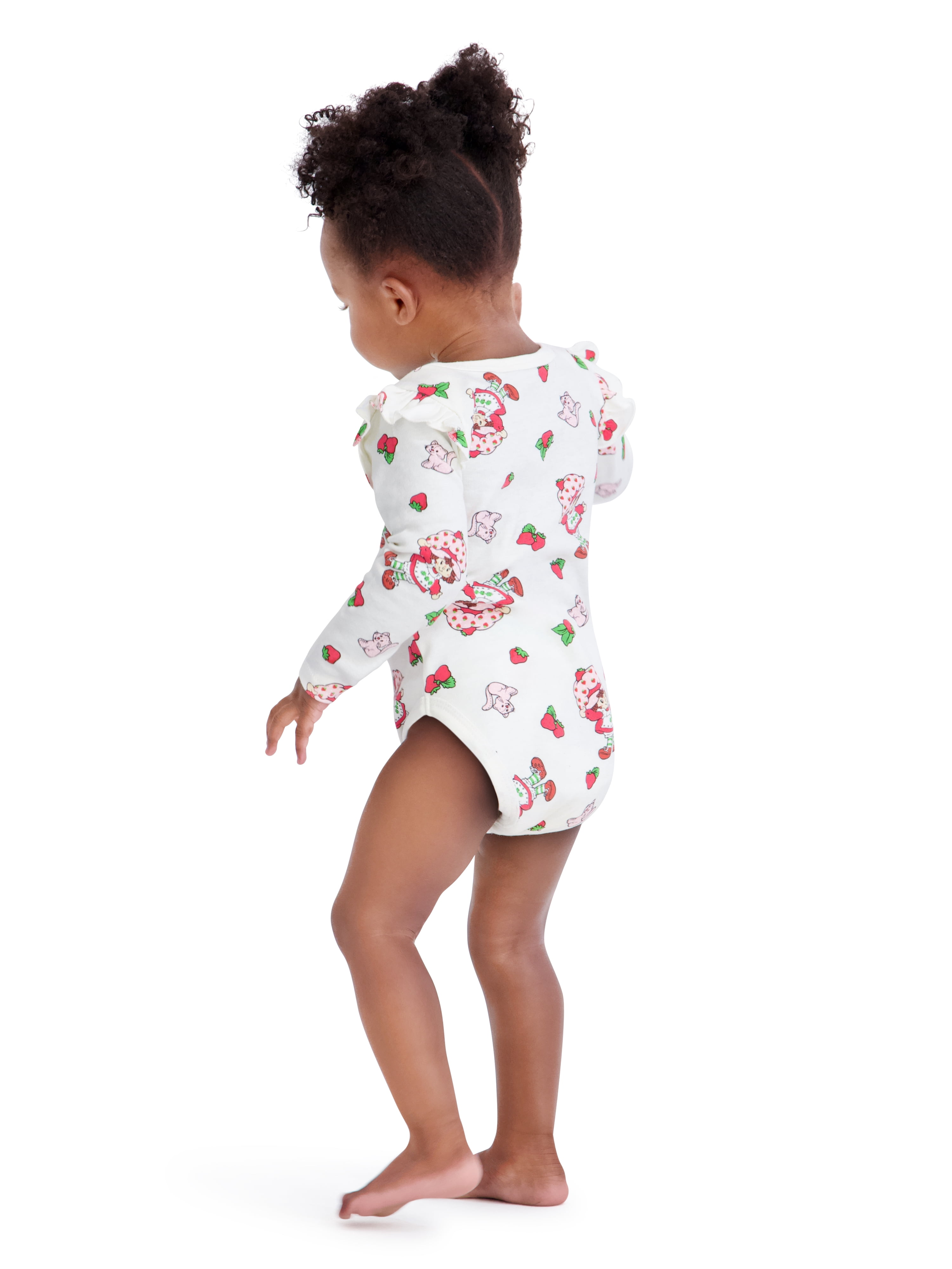 Strawberry Shortcake Baby Girls 3 Pack Long Sleeve Bodysuit, Size 0-24 Months