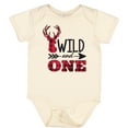 thumbnail image 3 of Inktastic Plaid Deer Wild and 1 with Arrow Boys or Girls Baby Bodysuit, 3 of 5