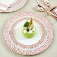 thumbnail image 2 of 150 Count Rose Gold Dinnerware Set, Elegant Plastic Plates Include: 25 Gold Lace Plastic Plates, 25 Dessert Plates, 25 Forks, 25 Knives, 25 Spoons, 25 Cups For Party, Thanksgiving, 2 of 5