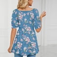 thumbnail image 2 of Birdeem Womens V- Neck Printing Wrapped Bubble Short Sleeve Short Tops, 2 of 7