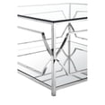 thumbnail image 3 of Pemberly Row Contemporary Metal Square Coffee Table with Glass in Silver, 3 of 4