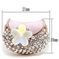 thumbnail image 2 of RareGem GL220 - IP Rose Gold(Ion Plating) Brass Ring with Top Grade Crystal in Clear, 2 of 4