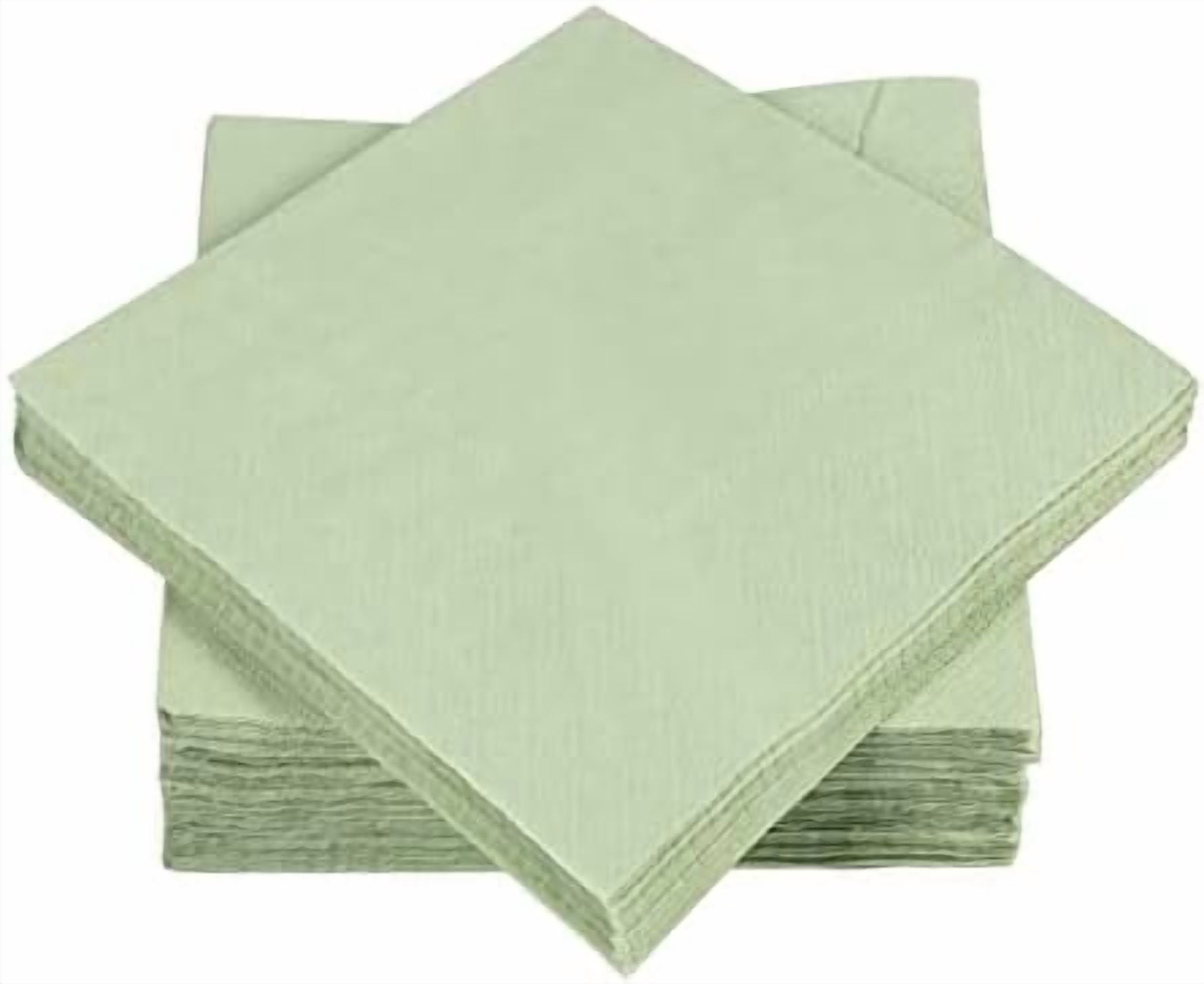 300 Pack Cocktail Napkin 2-Ply Dessert Napkins Folded 5 x 5 Inches Disposable Napkins for Dinner Wedding Birthday Party Bridal Anniversary Reception Event (300, Sage-Green)