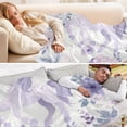 thumbnail image 5 of Fluorescent Cover blanket 70x55 inch frannel blanket Office nap blanket Camping blanket Bedding travel blanket Glow blanket Cute Purple Unichorned Horse, 5 of 8