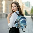 thumbnail image 6 of FORMRS Mini Backpack Purse for Women Quilted Travel Daypack Casual Shoulder Bag, Floral Moon, 6 of 7
